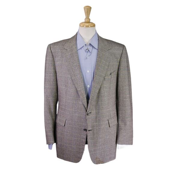 Giliberto Spector New York Bespoke Black White Woven Silk Sportcoat Blazer 42R - Picture 1 of 9